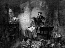 "Preparing Spring Flowers for Market", by Messrs. Robinson and Cherrill..., 1873. Creator: William Hollidge