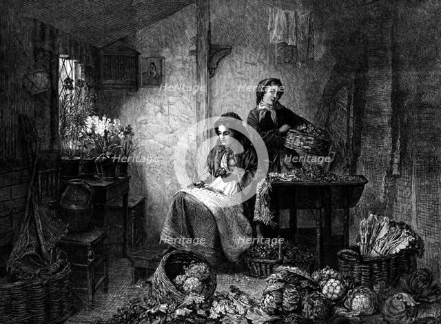 "Preparing Spring Flowers for Market", by Messrs. Robinson and Cherrill..., 1873. Creator: William Hollidge.