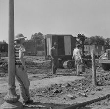 Preparing the ground for the construction of emergency buildings..., Washington, D.C, 1942. Creator: Gordon Parks