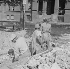 Preparing the ground for the construction of emergency buildings..., Washington, D.C, 1943. Creator: Gordon Parks