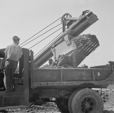 Preparing the ground for the construction of emergency buildings..., Washington, D.C, 1942. Creator: Gordon Parks