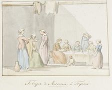 Preparing the Macaroni in Trapani, 1778. Creator: Louis Ducros