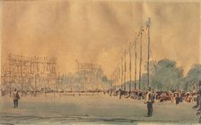 Preparing the Peace Illuminations at Hyde Park #2, 1919. Creator: David Muirhead Bone