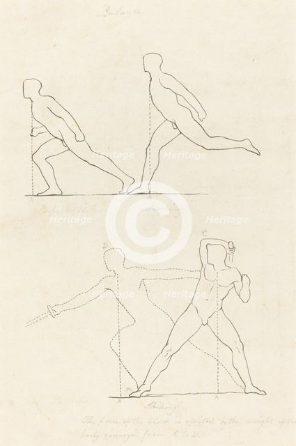 Preparing to Run; Running; Striking, published 1829. Creator: George Scharf.