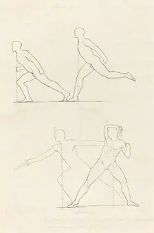 Preparing to Run; Running; Striking, published 1829. Creator: George Scharf