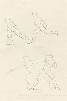 Preparing to Run; Running; Striking, published 1829. Creator: George Scharf