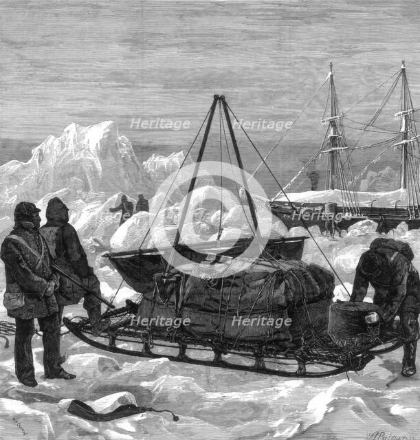 Preparing to start on a sledge trip in the Arctic, 1875.Artist: W Palmer