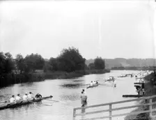 Preparing to start a race during the Henley Regatta, Henley-on-Thames, Oxfordshire, c1860-c1922. Artist: Henry Taunt