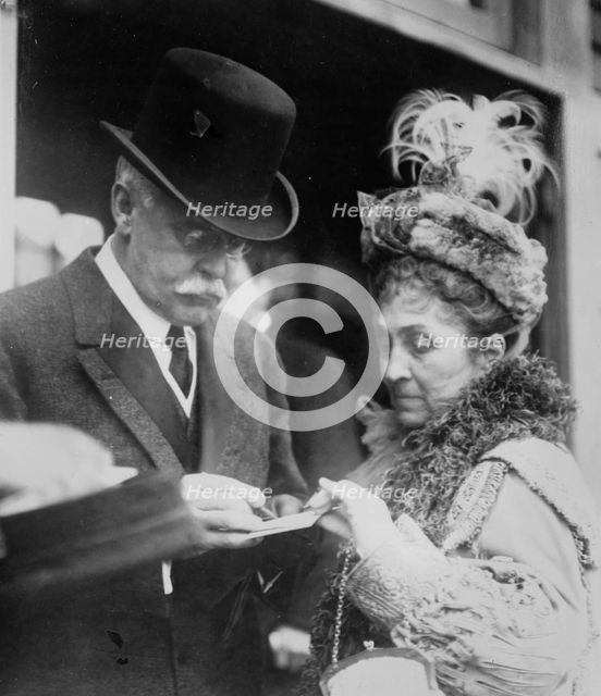 Pres. B.I. Wheeler and Mrs. Phoebe A. Hearst, between c1910 and c1915. Creator: Bain News Service.