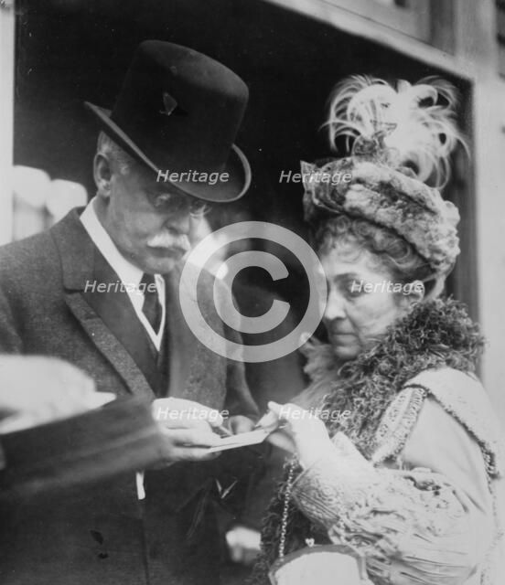 Pres. B.I. Wheeler and Mrs. Phoebe A. Hearst, between c1910 and c1915. Creator: Bain News Service.