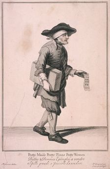 Pretty Maids Pretty Pinns Pretty Women Cries of London, (c1688?). Artist: Anon