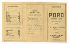 Price list for dealers of Poro products, 1915-1953 . Creator: Unknown