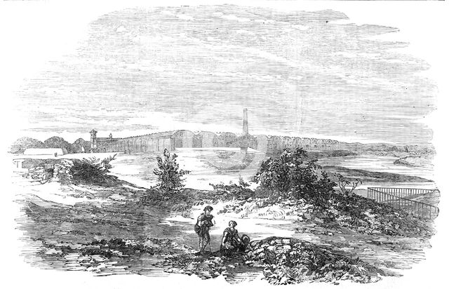 Price's Patent Candle Company - the Bromborough Pool Candle-Works - from the Mersey, 1854. Creator: Unknown.