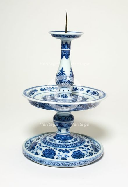 Pricket Candlestick, Qing dynasty (1644-1911), Qianlong reign mark (1736-1795), 18th/19th cent. Creator: Unknown.