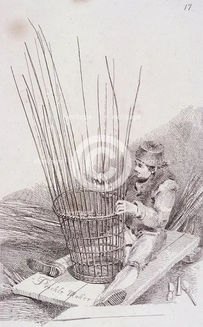 'Prickle Maker', Cries of London, (c1819?). Artist: John Thomas Smith