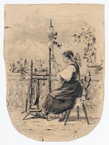 Priadka, 1890-1900. Creator: Jaroslav Vesin