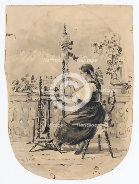 Priadka, 1890-1900. Creator: Jaroslav Vesin.