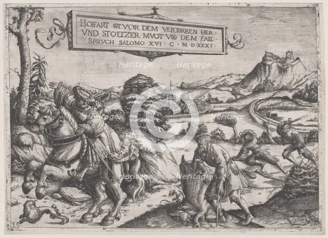 Pride goeth before a fall, 1531. Creator: Christoph Bockstorffer.