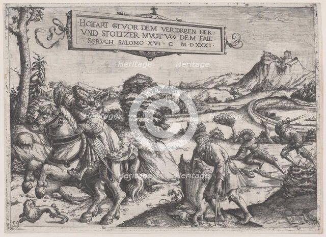 Pride goeth before a fall, 1531. Creator: Christoph Bockstorffer.