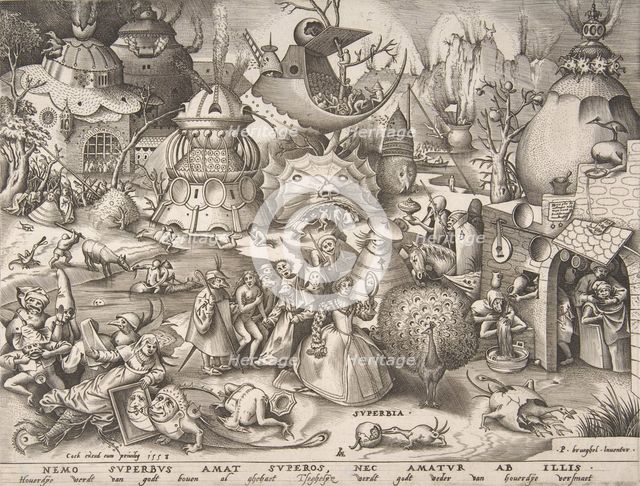 Pride (Superbia), from the series The Seven Deadly Sins, 1558. Creator: Pieter van der Heyden.