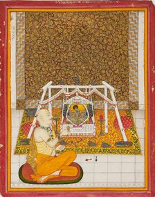 Priest at a Krishna shrine, c1831