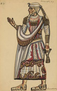 Priest. Costume design for the opera Die Zauberflöte by Wolfgang Amadeus Mozart. Creator: Sudeykin, Sergei Yurievich (1882-1946)