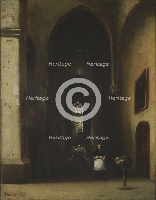 Priest in a church, 1835. Creator: Unknown.
