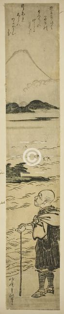 Priest Saigyo Contemplating Mount Fuji, Japan, c. 1770s. Creator: Kitao Shigemasa.
