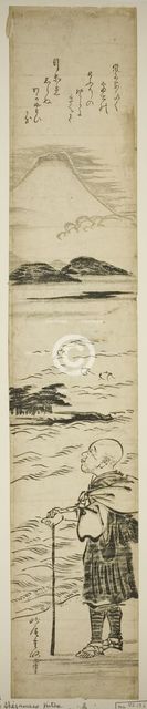 Priest Saigyo Contemplating Mount Fuji, Japan, c. 1770s. Creator: Kitao Shigemasa.