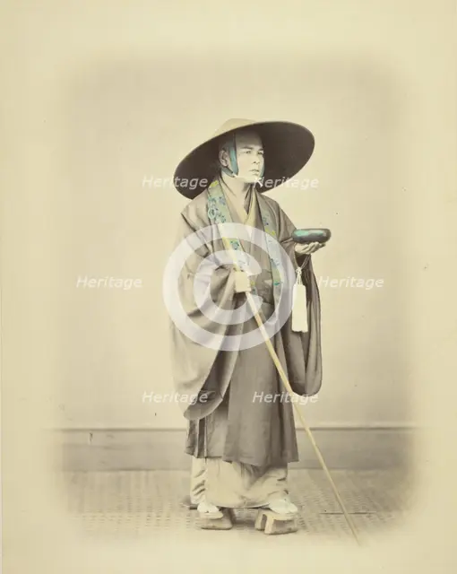 Priest with Walking Stick, about 1868. Creator: Felice Beato.