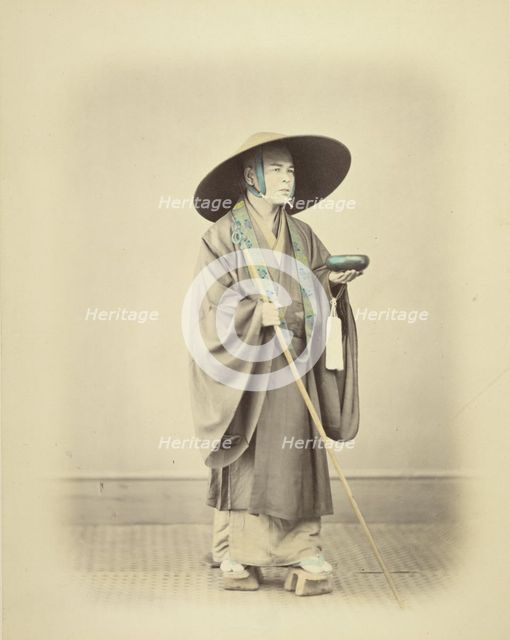 Priest with Walking Stick, about 1868. Creator: Felice Beato.