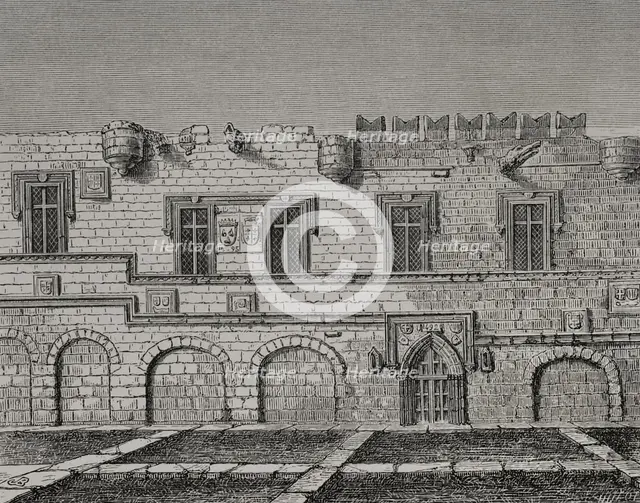 Priory of France, Rhodes, Greece, Condition of the ruined building in 1828.  Creator: Jules Jean Marie Joseph Huyot.