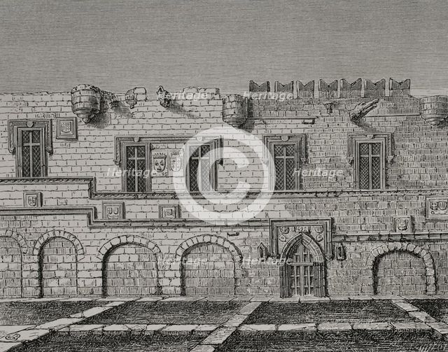 Priory of France, Rhodes, Greece, Condition of the ruined building in 1828.  Creator: Jules Jean Marie Joseph Huyot.