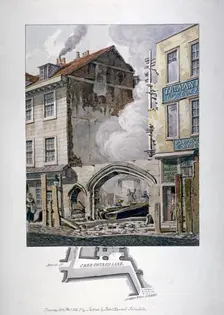 Priory of Holy Trinity or Christchurch, Creechurch Lane, City of London, 1815. Artist: Robert Blemmell Schnebbelie