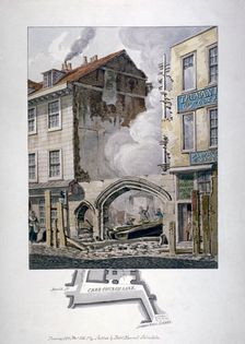 Priory of Holy Trinity or Christchurch, Creechurch Lane, City of London, 1815. Artist: Robert Blemmell Schnebbelie