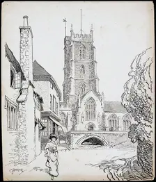 Priory Church of St George, Dunster, Somerset, 1892-1933. Artist: Charles George Harper