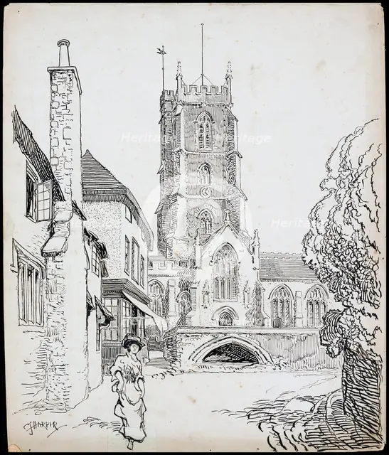 Priory Church of St George, Dunster, Somerset, 1892-1933. Artist: Charles George Harper.