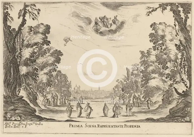 Prima Scena Representanta Firenza, 1637. Creator: Stefano della Bella.