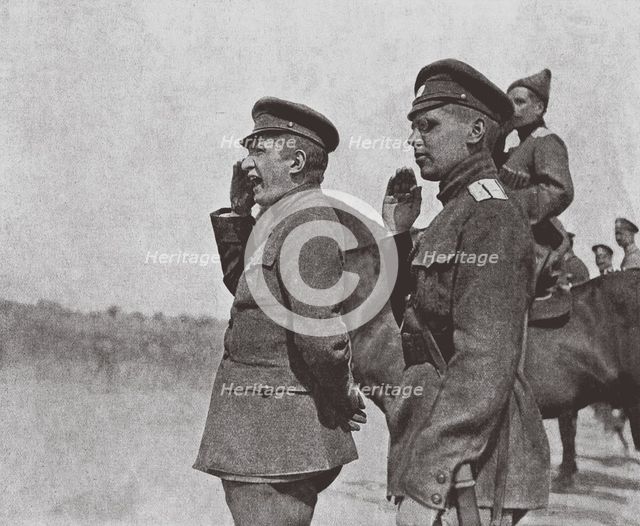 Prime Minister of the Russian Provisional Government Alexander Kerensky (Left) At the Front, 1917.