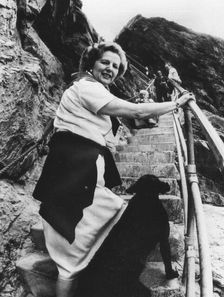 Prime Minister Margaret Thatcher on holiday in Cornwall, August 1981