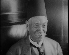 Prime Minister Saad Zaghloul Sitting in a Room Talking to the Camera, 1924. Creator: British Pathe Ltd