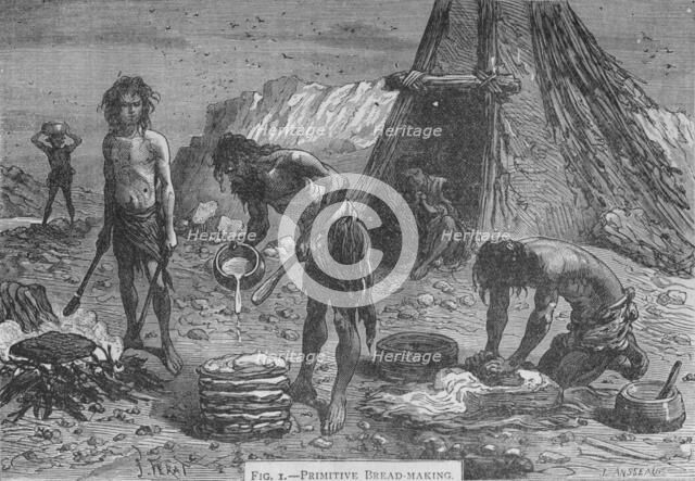 Primitive breadmaking, 1894. Artist: Unknown.
