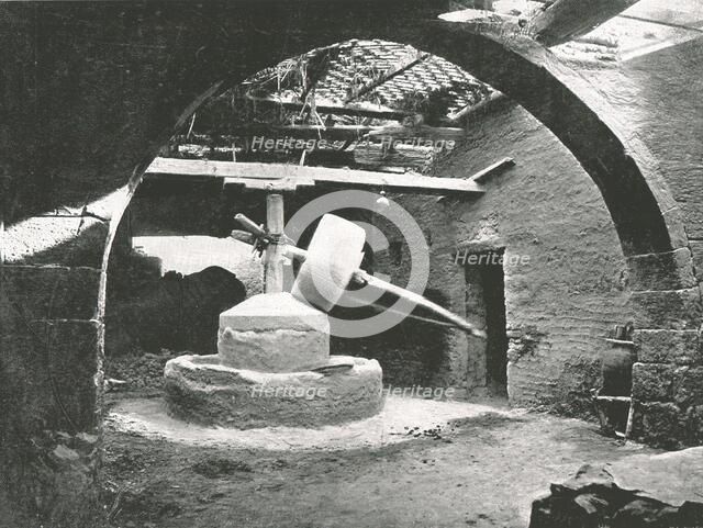 Primitive corn-mill, Nile Delta, Egypt, 1895.  Creator: Unknown.