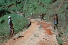 Primitive road-repairs in Sri Lanka. Artist: CM Dixon