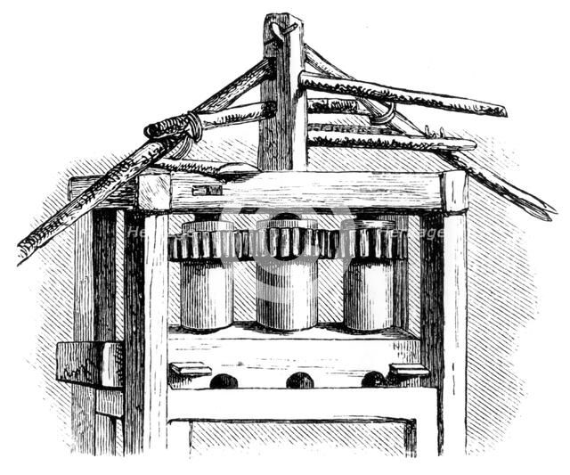 Primitive sugar mill, Santo Domingo, 1873. Artist: Unknown