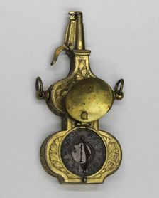 Priming Flask with Sundial and Compass, German, probably Nuremberg, late 16th century. Creator: Unknown