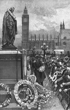 Primrose Day at Westminster - Tributes to the memory of Lord Beaconsfield 1886. Creator: Unknown