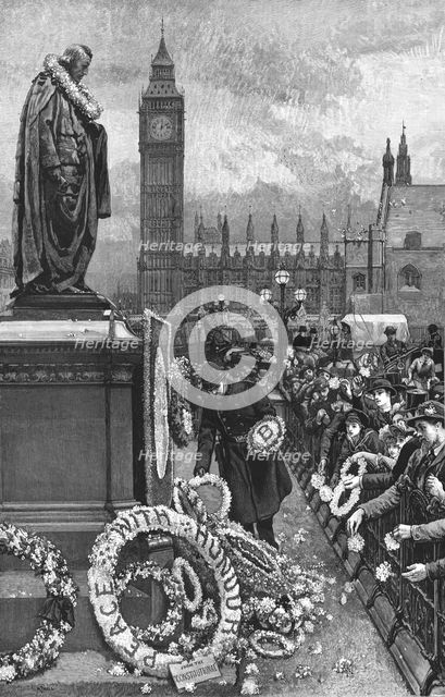 'Primrose Day at Westminster - Tributes to the memory of Lord Beaconsfield', 1886.  Creator: Unknown.