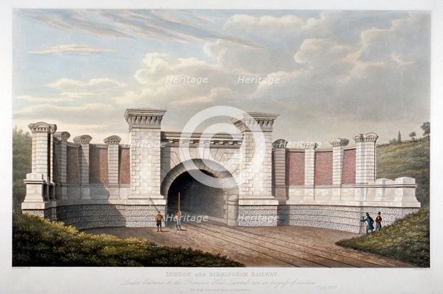 Primrose Hill Tunnel of the London and Birmingham Railway, 1837. Artist: C Rosenberg