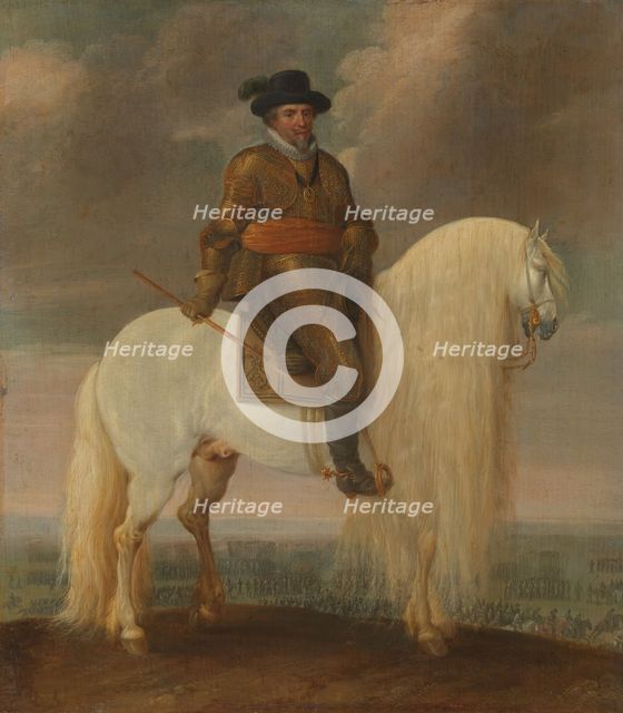 Prince Maurits Astride the White Warhorse Presented to him after his Victory at Nieuwpoort, c.1633-c Creator: Pauwels van Hillegaert I.